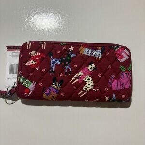 Vera Bradley Red Quilted Wallet with Dog Patterns